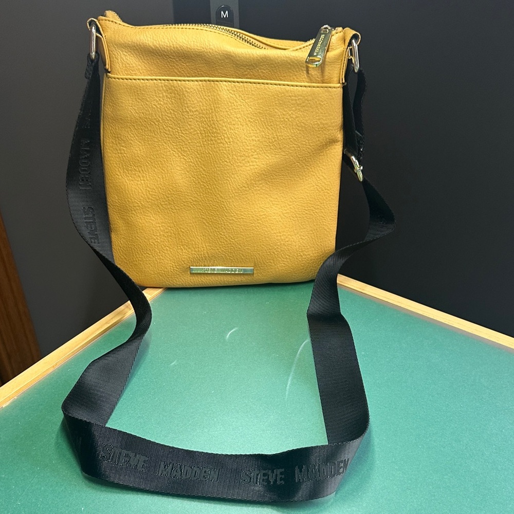 Steve Madden Mustard Yellow Embossed Messenger Bag